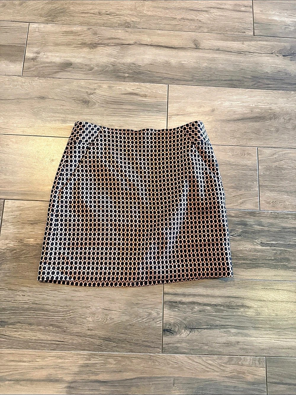 LOFT Geometric Mini Skirt in Brown & Black Size 10 Like New